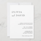 Invitation Boho Mariage photo minimaliste moderne (Dos)