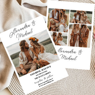 Invitation Boho Mariage photo minimaliste moderne