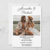 Invitation Boho Mariage photo minimaliste moderne (Devant)