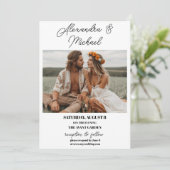 Invitation Boho Mariage photo minimaliste moderne (Debout devant)