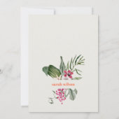 Invitation Boho Mariée Florale Tropicale En Fête des mariées (Dos)