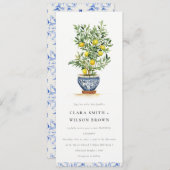 Invitation Boho Marocain Aquarelle Lemon Jaune Arbre Mariage (Devant / Derrière)