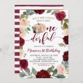 Invitation Boho Marsala Citrouille Fall Anniversaire (Devant / Derrière)