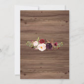 Invitation Boho Marsala Floral Antlers I DO BBQ Fiançailles (Dos)