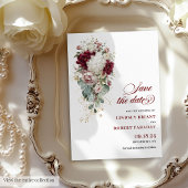 Invitation Boho marsala or roses romantique enregistrer la da