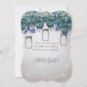 Invitation Boho Mason Jar Navy Turquoise Peacock (Dos)