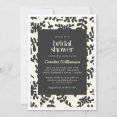 Invitation Boho Matisse Botanique Noir Blanc Fête des mariées (Devant)