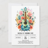 Invitation Boho Melody Guitare Anniversaire (Devant)