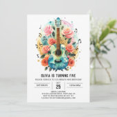 Invitation Boho Melody Guitare Anniversaire (Debout devant)