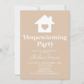 Invitation Boho Mini Tan Beige Simple Fête de Ménage (Devant)