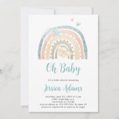 Invitation Boho minimal arc-en-ciel Oh Baby shower bébé (Devant)