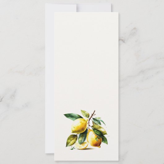 Invitation Boho Minimal Citron Jaune Jardin Couples Douche (Dos)
