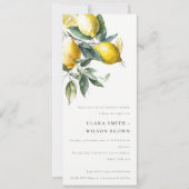 Invitation Boho Minimal Citron Jaune Jardin Couples Douche (Devant)