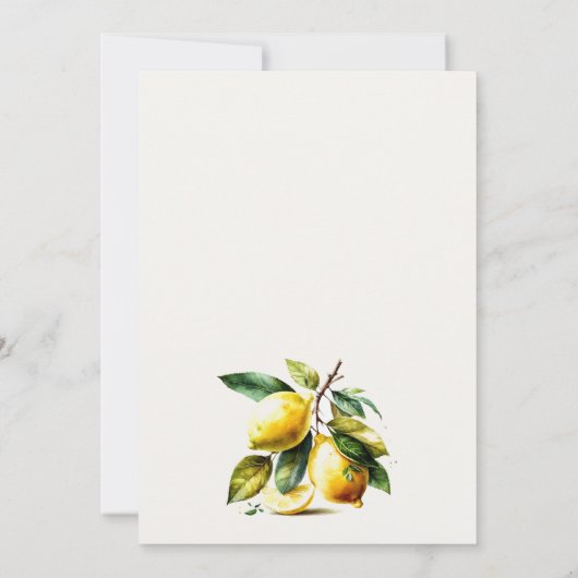 Invitation Boho Minimal Citron Jaune Jardin Couples Douche (Dos)