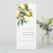 Invitation Boho Minimal Jaune Citron Fiançailles Jardin (Debout devant)