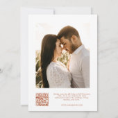 Invitation Boho minimal moderne brûlé Orange QR Code Mariage (Dos)