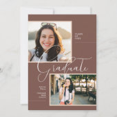 Invitation Boho minimal moderne | Graduation Photo Party (Devant)