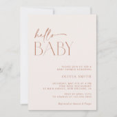 Invitation Boho minimal, Moderne, Terracotta, Baby shower (Devant)