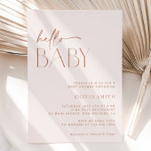 Invitation Boho minimal, Moderne, Terracotta, Baby shower