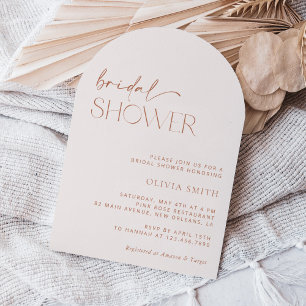 Invitation Boho minimal, Moderne, Terracotta, Fête des mariée