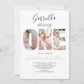 Invitation Boho Minimalist One Photo 1st Birthday (Devant)