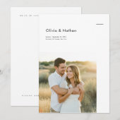 Invitation Boho Minimalist Photo Wedding (Devant / Derrière)