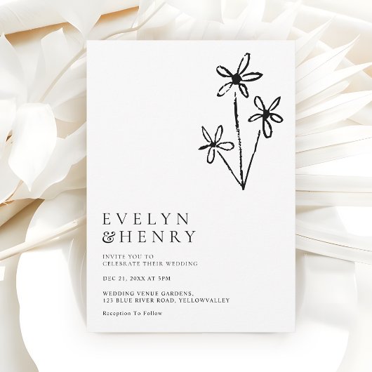 Invitation Boho Minimalist Simple Chic Wedding