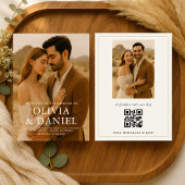 Invitation Boho Minimalist Simple Photo Wedding