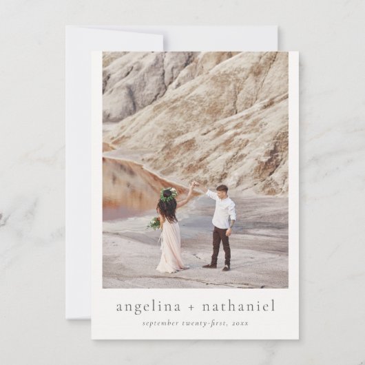 Invitation Boho Minimalist Terracotta Arch & Mariage photo (Dos)