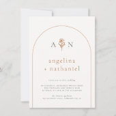 Invitation Boho Minimalist Terracotta Arch & Mariage photo (Devant)