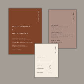 Invitation Boho Minimalist Terracotta Fall Simple Wedding