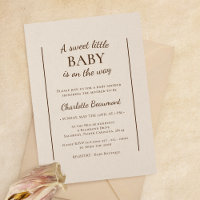 Boho Minimaliste Beige Sweet Petit Baby shower