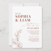 Invitation Boho Minimaliste Botaniques Terracotta Mariage (Devant)