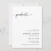 Invitation Boho Minimaliste Calligraphie Photo Graduation (Devant)