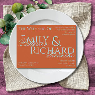 Invitation Boho Minimaliste Coloré Orange Foncé & Sarcelle