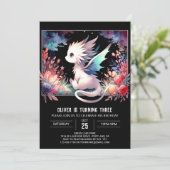Invitation Boho Minimaliste Dragon Anniversaire (Debout devant)