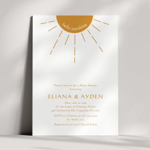 Invitation Boho minimaliste Hello Sunshine Couples Baby showe