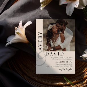 Invitation Boho Minimaliste Moderne Mariage Photo Arborée