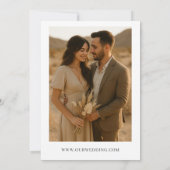 Invitation Boho Minimaliste Rustique Mariage photo (Dos)