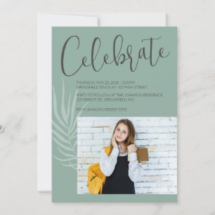 Invitation Boho Minimaliste Sage Green Graduation