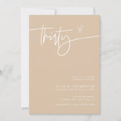 Invitation Boho Minimaliste Trente Anniversaire | Moderne (Devant)