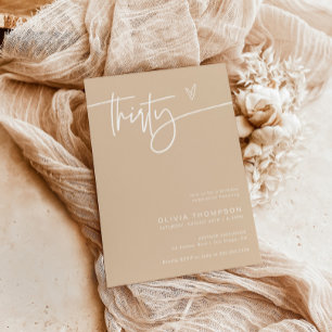 Invitation Boho Minimaliste Trente Anniversaire Moderne