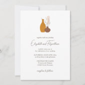 Invitation Boho minimaliste Vases Mariage (Devant)