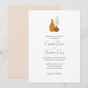 Invitation Boho minimaliste Vases Mariage