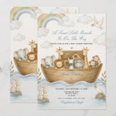 Invitation Boho Miracle est en route Fête de naissance de l'A (Devant / Derrière)