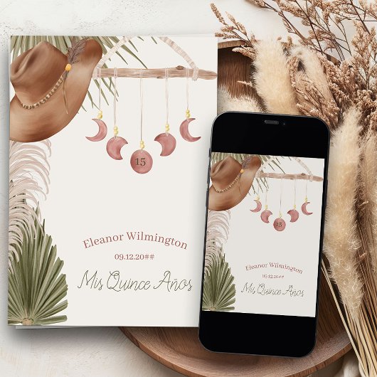 Invitation Boho Mis Quince Anos Rustic Western Quinceanera