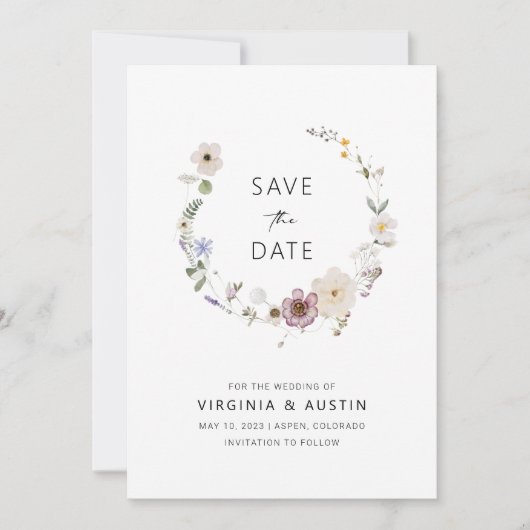 Invitation Boho Modern Enregistrer La Date (Devant)