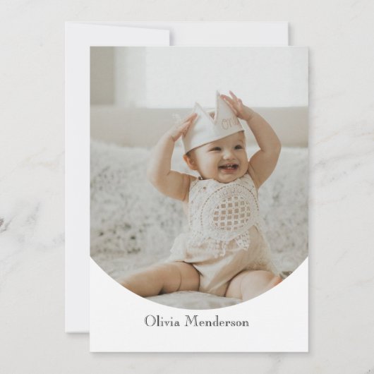 Invitation Boho Modern First Birday Balloons Birthday Photo (Dos)