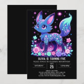 Invitation Boho Modern Fox Digital Anniversaire (Devant / Derrière)