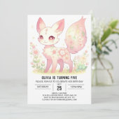 Invitation Boho Modern Fox Digital Anniversaire (Debout devant)
